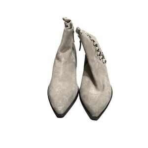 Linea Paolo  Grey Ankle Boots Gorgeous silver hardware Size 10
